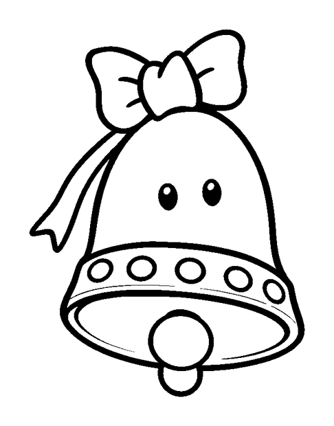Festive Bell colouring page — free printable for toddlers