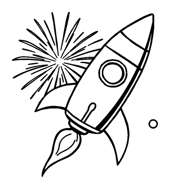 Fireworks Rocket colouring page — free printable for kids