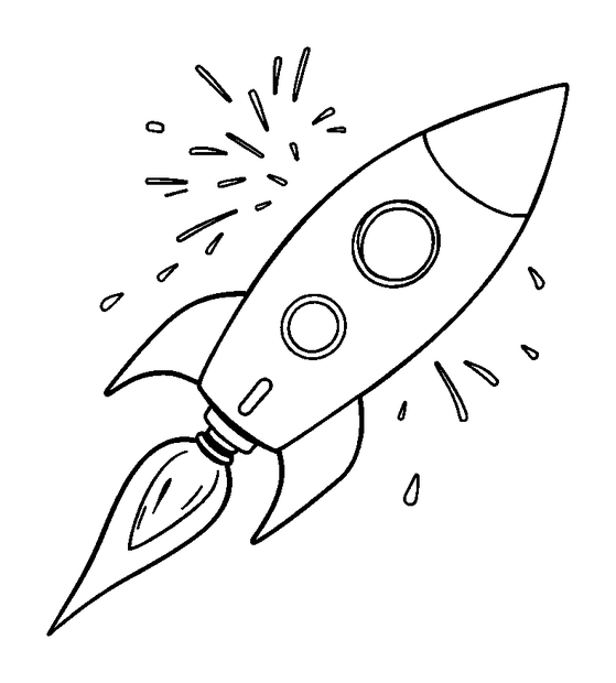 Fireworks Rocket colouring page — free printable for toddlers