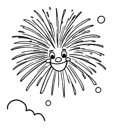 Fireworks Colouring Page (Kids, Bold & Easy)