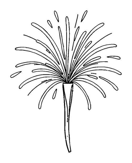 Fireworks colouring page — free printable for kids