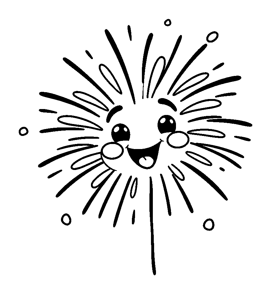 Fireworks colouring page — free printable for kids