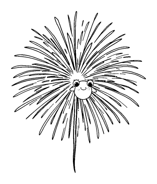 Fireworks colouring page — free printable for toddlers