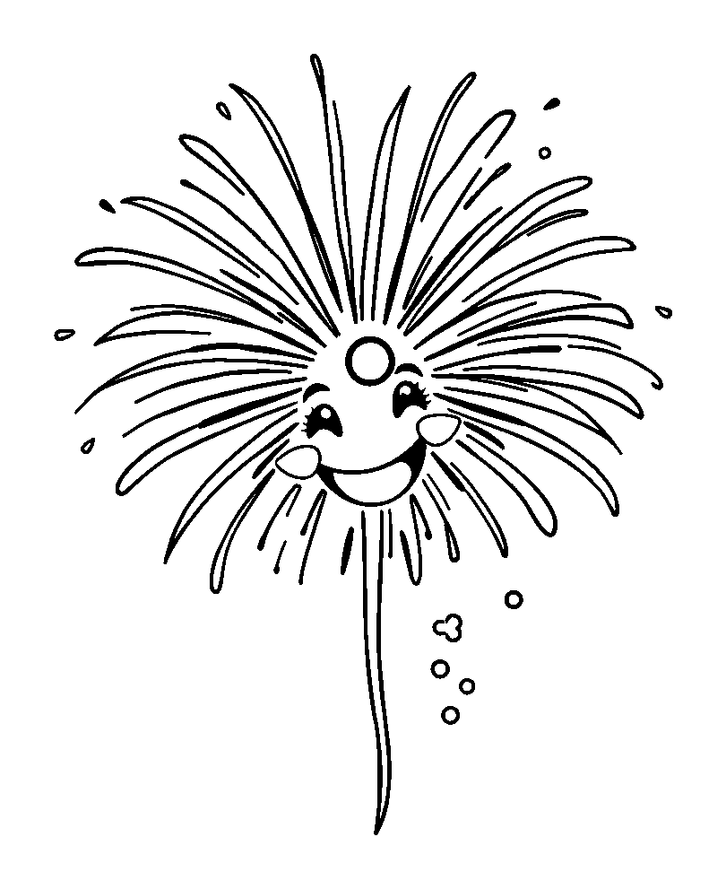 Fireworks colouring page — free printable for toddlers
