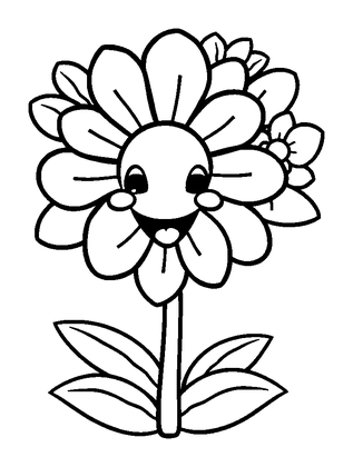 Flower Bouquet Colouring Page (Toddler, Bold & Easy)