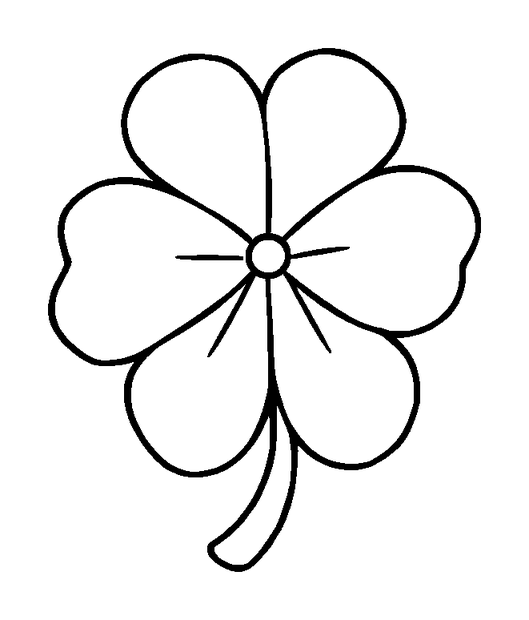 Four Leaf Clover Charm colouring page — free printable for kids