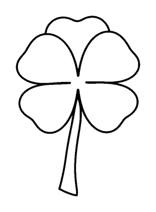 Four Leaf Clover Charm Colouring Page (Toddler, Bold & Easy)