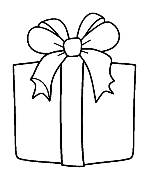 Gift Bow colouring page — free printable for kids