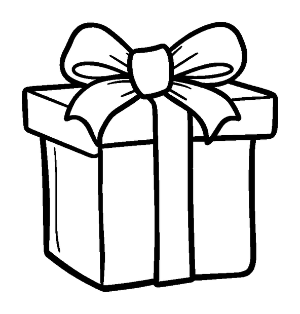 Gift Bow colouring page — free printable for kids