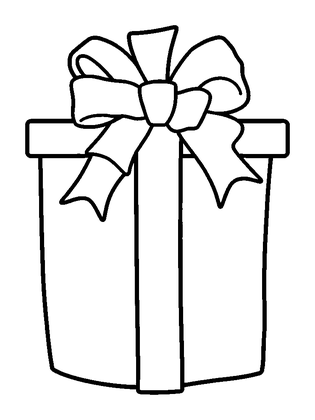 Gift Bow Colouring Page (Toddler, Bold & Easy)