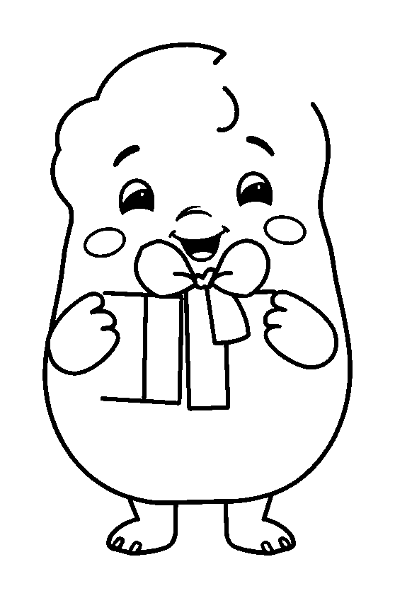 Gift colouring page — free printable for kids