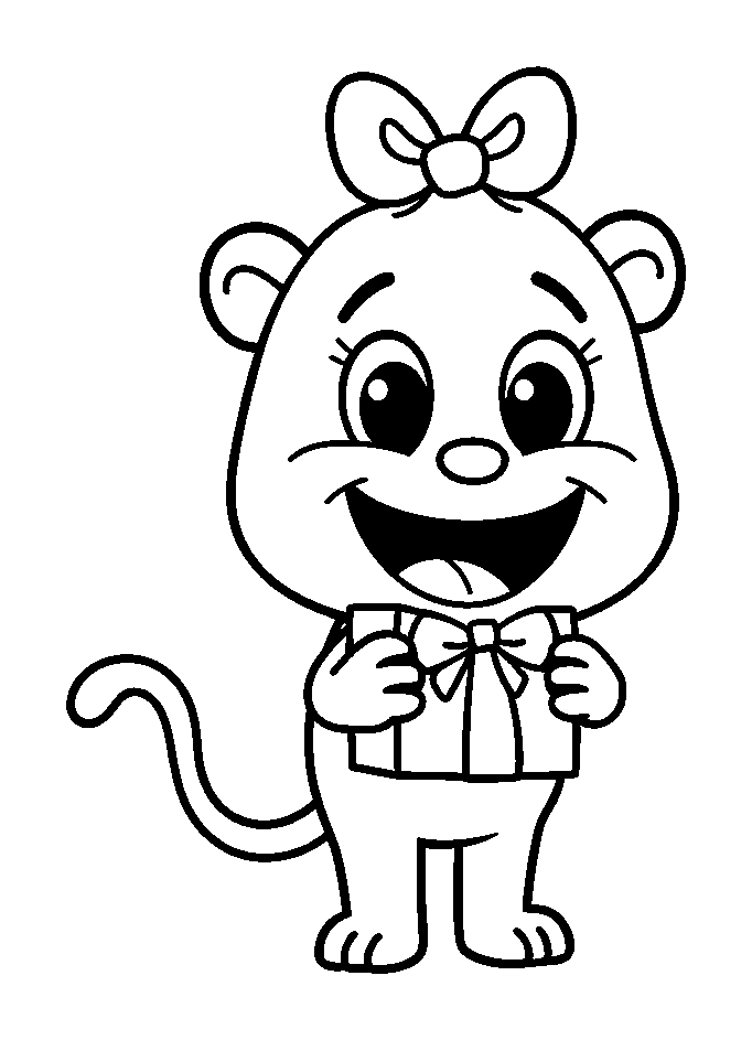 Gift colouring page — free printable for kids