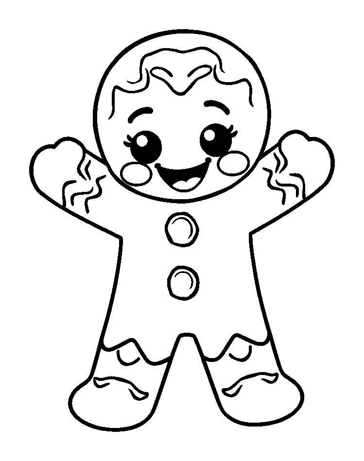 Gingerbread Man colouring page — free printable for kids