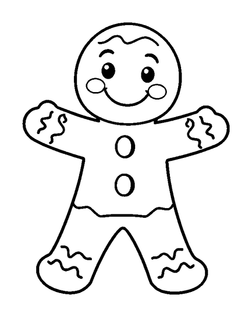 Gingerbread Man colouring page — free printable for kids