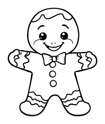 Gingerbread Man Colouring Page (Kids, Standard)
