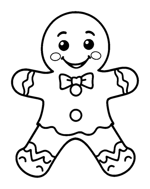 Gingerbread Man colouring page — free printable for toddlers
