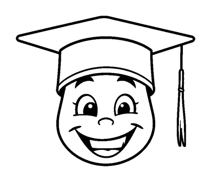 Graduation Cap Colouring Page (Kids, Bold & Easy)