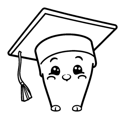 Graduation Cap Colouring Page (Kids, Bold & Easy)