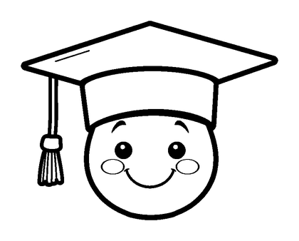 Graduation Cap Colouring Page (Kids, Standard)