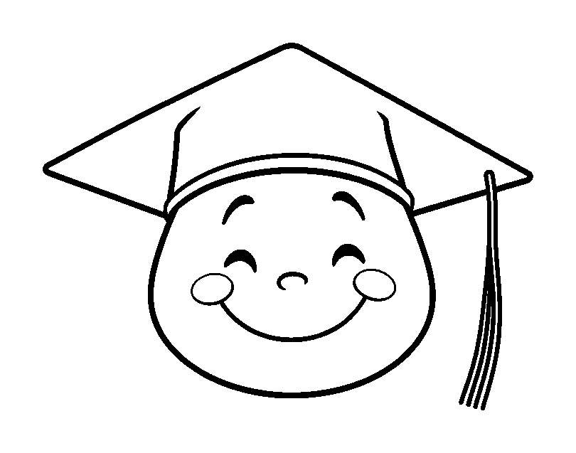 Graduation Cap colouring page — free printable for toddlers