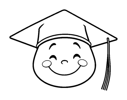 Graduation Cap Colouring Page (Toddler, Bold & Easy)