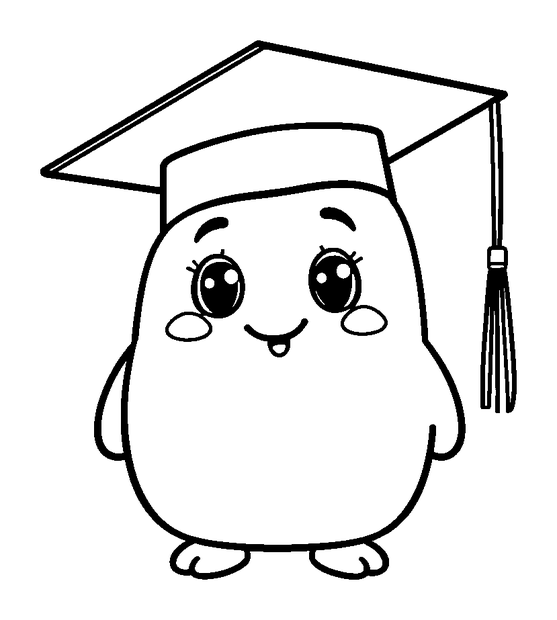 Graduation Cap colouring page — free printable for toddlers