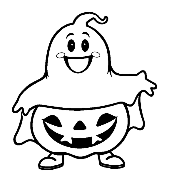 Halloween Ghost colouring page — free printable for toddlers