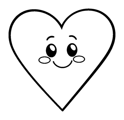 Heart Colouring Page (Kids, Bold & Easy)