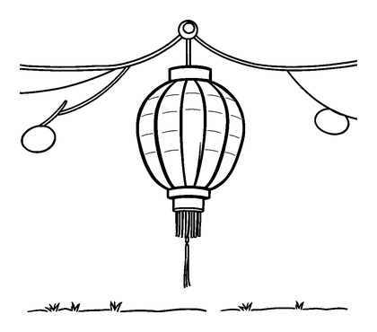 Lantern Festival Colouring Page (Kids, Bold & Easy)