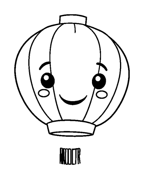 Lantern Festival colouring page — free printable for toddlers
