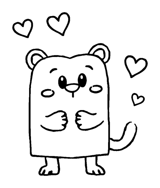 Love Letter colouring page — free printable for kids