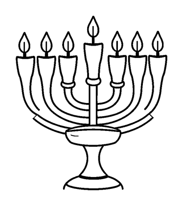 Menorah Colouring Page (Kids, Bold & Easy)