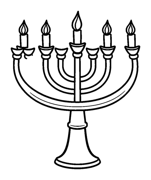 Menorah colouring page — free printable for kids