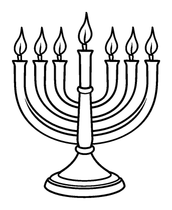 Menorah Colouring Page (Kids, Standard)