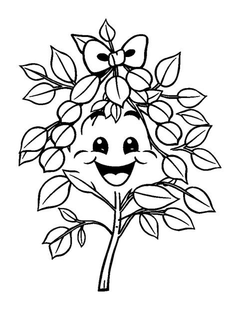 Mistletoe colouring page — free printable for kids