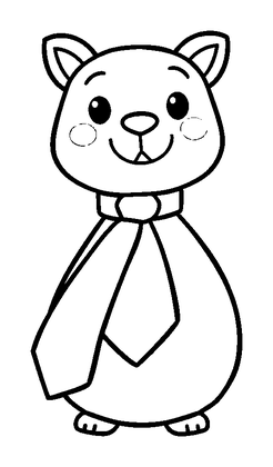 Necktie Colouring Page (Kids, Bold & Easy)