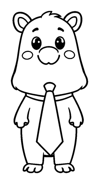 Necktie colouring page — free printable for kids