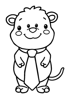 Necktie Colouring Page (Toddler, Bold & Easy)