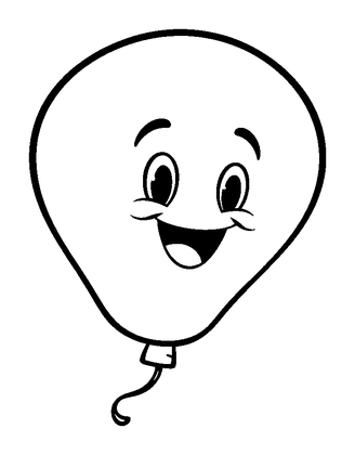 Party Balloon Colouring Page (Kids, Bold & Easy)