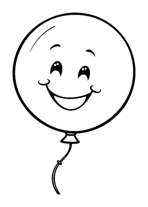 Party Balloon Colouring Page (Toddler, Bold & Easy)