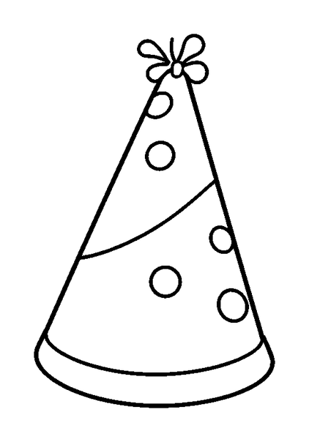 Party Hat colouring page — free printable for kids