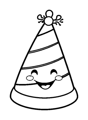 Party Hat Colouring Page (Kids, Standard)