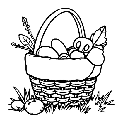 Picnic Basket Colouring Page (Kids, Standard)