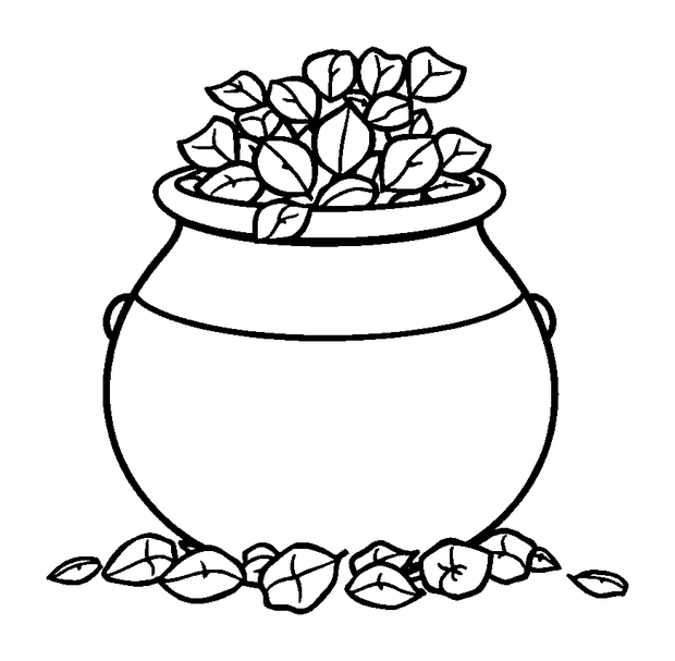 Pot Of Gold colouring page — free printable for toddlers