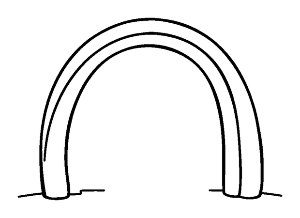 Rainbow Arch colouring page — free printable for kids