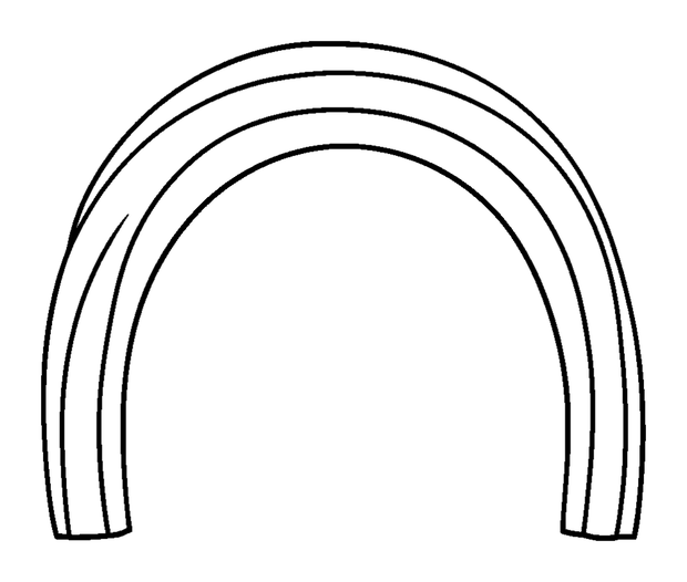 Rainbow Arch colouring page — free printable for kids
