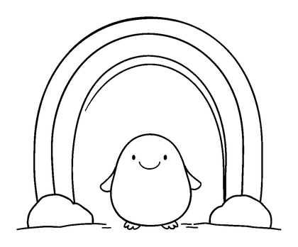 Rainbow Arch Colouring Page (Toddler, Bold & Easy)