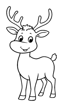 Reindeer Colouring Page (Kids, Standard)