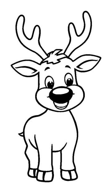 Reindeer colouring page — free printable for kids