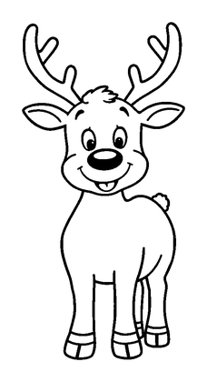 Reindeer Colouring Page (Toddler, Bold & Easy)